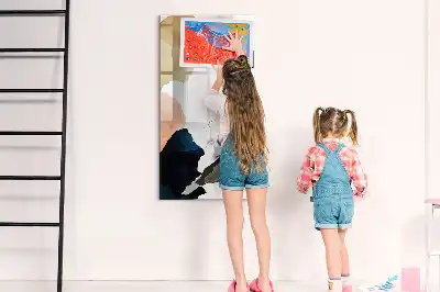 Lavagna magnetica cancellabile a secco con stampa artistica astratta ad acquerello