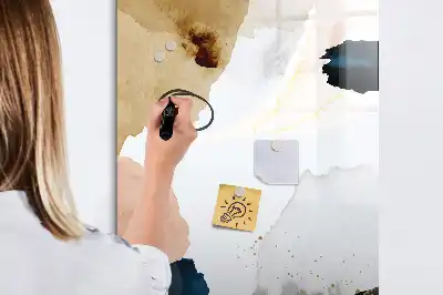 Lavagna magnetica cancellabile a secco con stampa artistica astratta ad acquerello