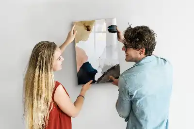 Lavagna magnetica cancellabile a secco con stampa artistica astratta ad acquerello