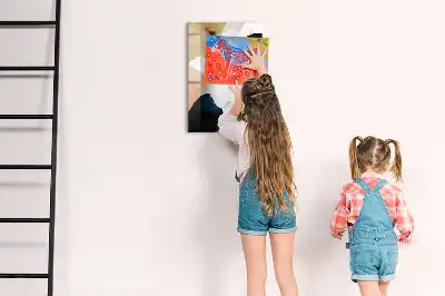 Lavagna magnetica cancellabile a secco con stampa artistica astratta ad acquerello