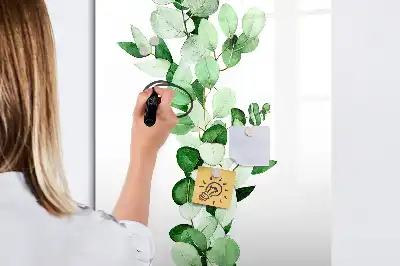 Lavagna magnetica cancellabile a secco decorazione a forma di foglie di canna