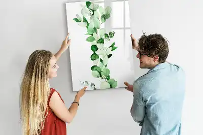 Lavagna magnetica cancellabile a secco decorazione a forma di foglie di canna