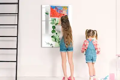 Lavagna magnetica cancellabile a secco decorazione a forma di foglie di canna