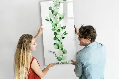 Lavagna magnetica cancellabile a secco decorazione a forma di foglie di canna