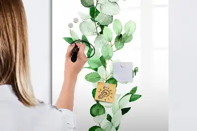 Lavagna magnetica cancellabile a secco decorazione a forma di foglie di canna