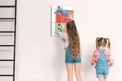 Lavagna magnetica cancellabile a secco decorazione a forma di foglie di canna