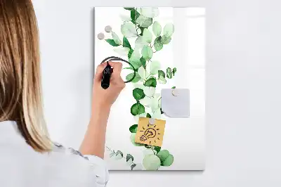 Lavagna magnetica cancellabile a secco decorazione a forma di foglie di canna