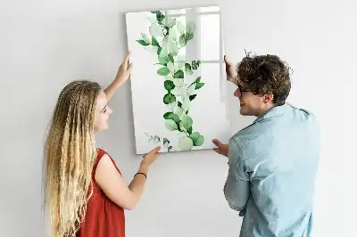 Lavagna magnetica cancellabile a secco decorazione a forma di foglie di canna