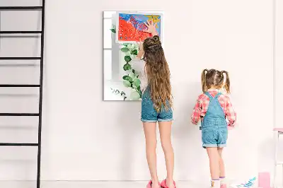Lavagna magnetica cancellabile a secco decorazione a forma di foglie di canna