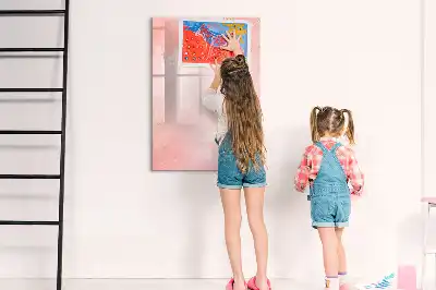 Lavagna magnetica cancellabile a secco color marmo rosa