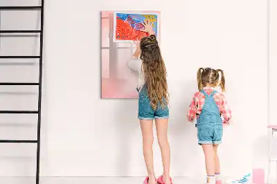 Lavagna magnetica cancellabile a secco color marmo rosa