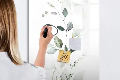 Lavagna magnetica cancellabile a secco con design a foglie di canna