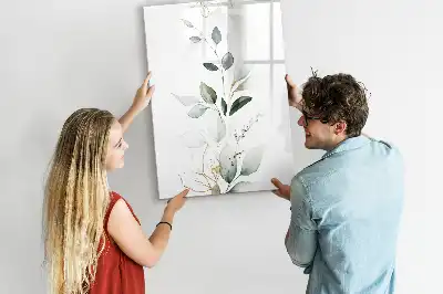 Lavagna magnetica cancellabile a secco con design a foglie di canna