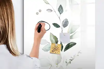 Lavagna magnetica cancellabile a secco con design a foglie di canna