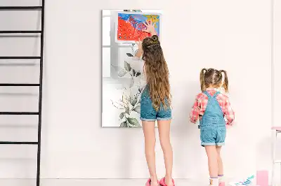 Lavagna magnetica cancellabile a secco con design a foglie di canna