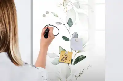 Lavagna magnetica cancellabile a secco con design a foglie di canna