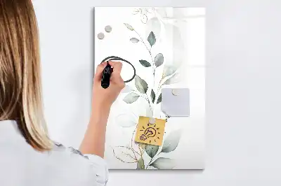 Lavagna magnetica cancellabile a secco con design a foglie di canna