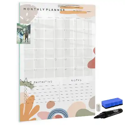 Lavagna magnetica cancellabile a secco pianificatore mensile