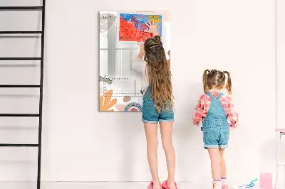 Lavagna magnetica cancellabile a secco pianificatore mensile