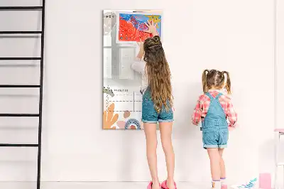 Lavagna magnetica cancellabile a secco pianificatore mensile