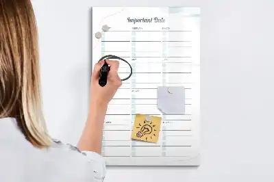Lavagna magnetica cancellabile a secco modello Date importanti