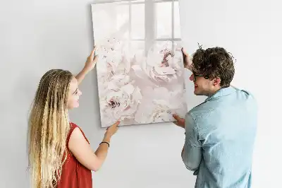 Lavagna magnetica cancellabile a secco motivo Peonie