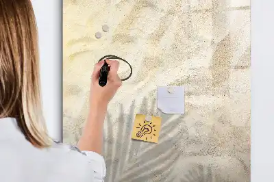 Lavagna magnetica cancellabile a secco con stampa di sabbia sulla spiaggia in estate