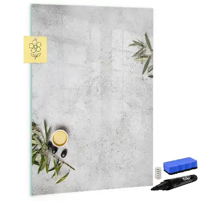 Lavagna magnetica cancellabile a secco modello Cemento e olive