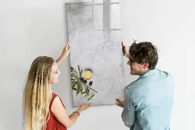Lavagna magnetica cancellabile a secco modello Cemento e olive