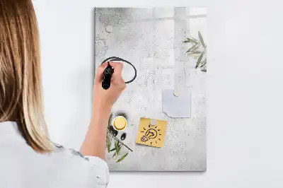 Lavagna magnetica cancellabile a secco modello Cemento e olive