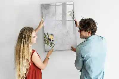 Lavagna magnetica cancellabile a secco modello Cemento e olive