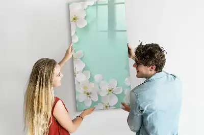 Lavagna magnetica cancellabile a secco motivo fiori sbocciati