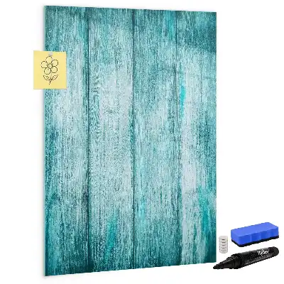 Lavagna magnetica cancellabile a secco colore blu con cornice in legno