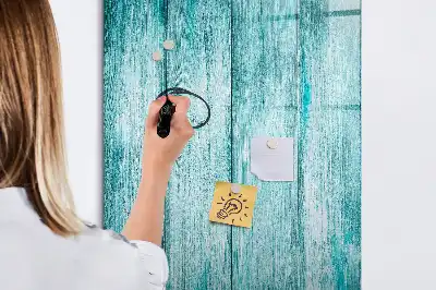 Lavagna magnetica cancellabile a secco colore blu con cornice in legno