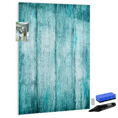 Lavagna magnetica cancellabile a secco colore blu con cornice in legno