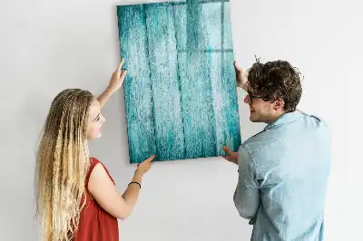 Lavagna magnetica cancellabile a secco colore blu con cornice in legno
