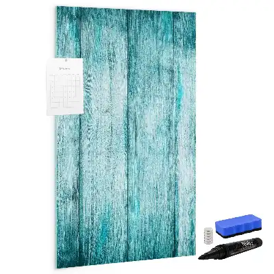 Lavagna magnetica cancellabile a secco colore blu con cornice in legno