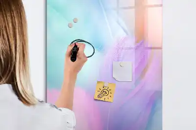 Lavagna magnetica cancellabile a secco con fantasia piume pastello