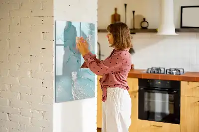 Lavagna magnetica cancellabile a secco decorata effetto marmo