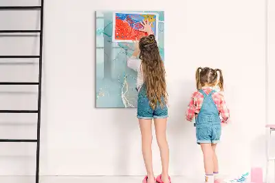 Lavagna magnetica cancellabile a secco decorata effetto marmo