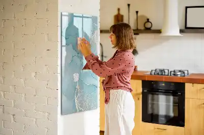 Lavagna magnetica cancellabile a secco decorata effetto marmo