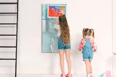 Lavagna magnetica cancellabile a secco decorata effetto marmo