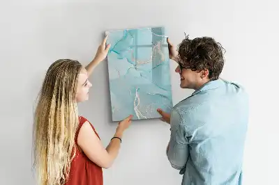 Lavagna magnetica cancellabile a secco decorata effetto marmo