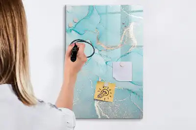 Lavagna magnetica cancellabile a secco decorata effetto marmo