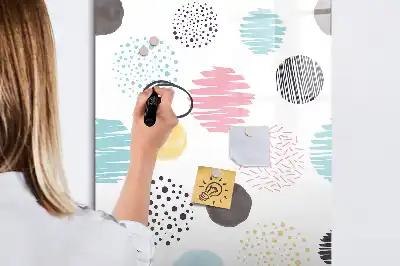 Lavagna magnetica cancellabile a secco con design a cerchi colorati