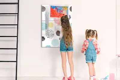 Lavagna magnetica cancellabile a secco con design a cerchi colorati