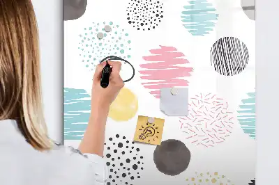 Lavagna magnetica cancellabile a secco con design a cerchi colorati