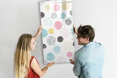 Lavagna magnetica cancellabile a secco con design a cerchi colorati