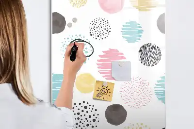 Lavagna magnetica cancellabile a secco con design a cerchi colorati