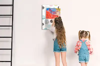 Lavagna magnetica cancellabile a secco con design a cerchi colorati